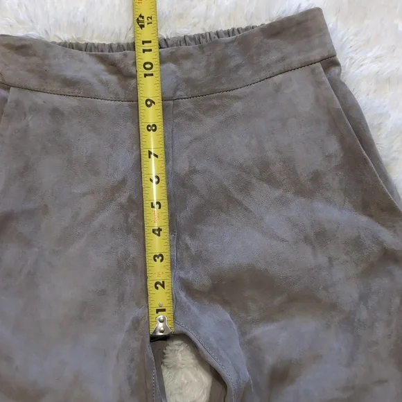 Zinga Lamb Leather Grey Suede Noah Boyfriend Pants Size 38/8 - Picture 14 of 15